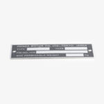 VIN tag ID plate chassis blank